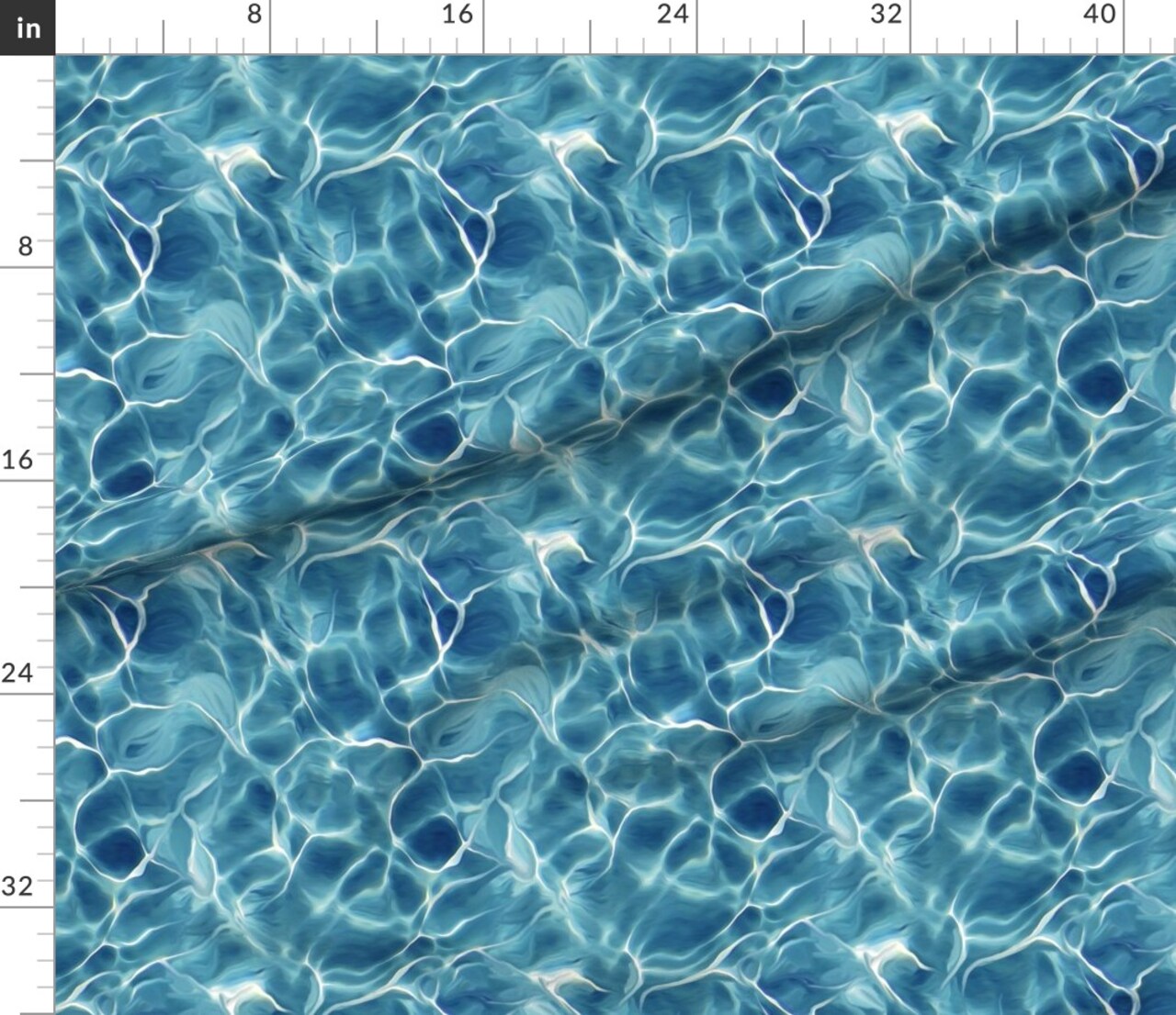 Aqua Water Swimming Waves Sea Ocean Pacific Lagoon Pool Caribbean Custom Printed Fabric by Spoonflower Various Fabrics by the Yard or Fat Quarter